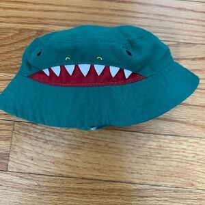 Newborn Baby Boy Bucket Hat with Red Shark Design